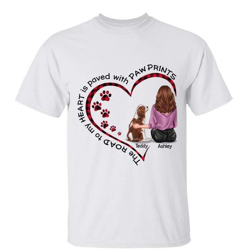 Girl & Dog Inside Heart Road To Heart Personalized Shirt
