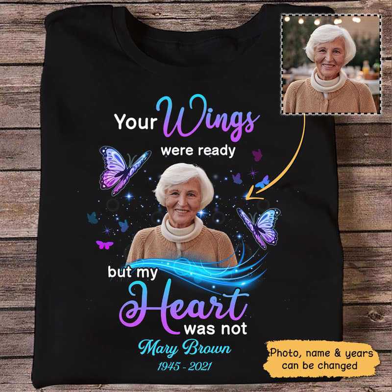 Angel Among Us Butterfly Memorial Photo Personalized Shirt