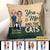 You Me & The Cat Doll Couple Personalized Pillow