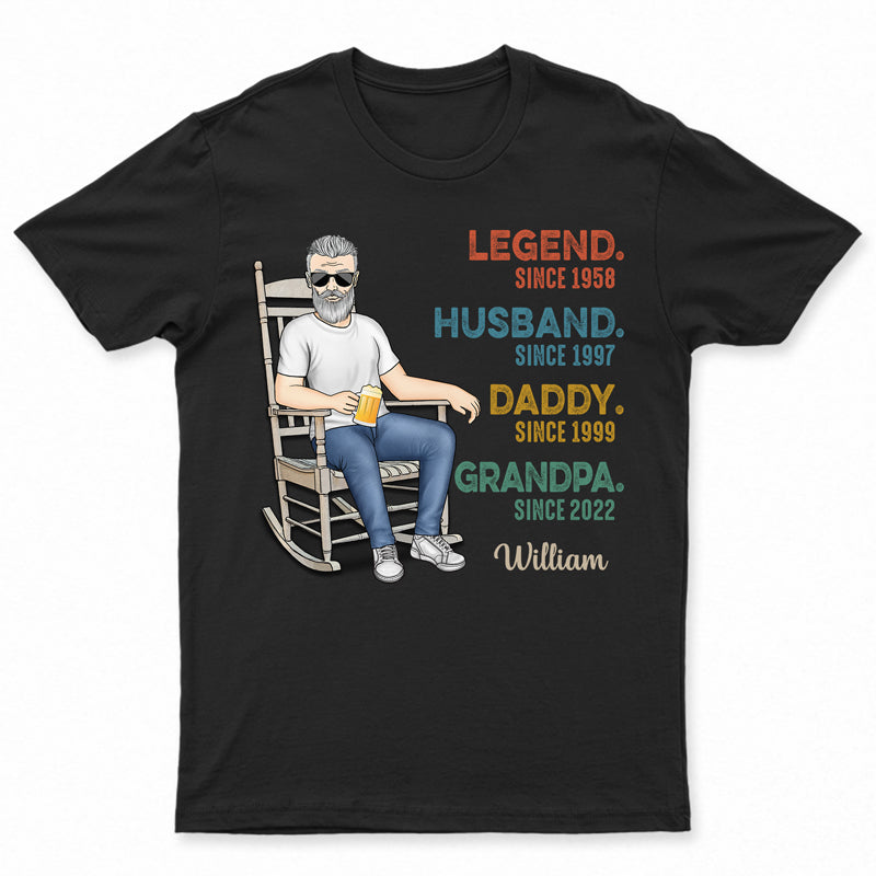 Legend Husband Daddy Grandpa - 父の贈り物 - パーソナライズされたカスタム T シャツ