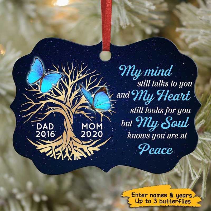 Butterflies Tree My Mind Still Talks To You Personalized Christmas Ornament