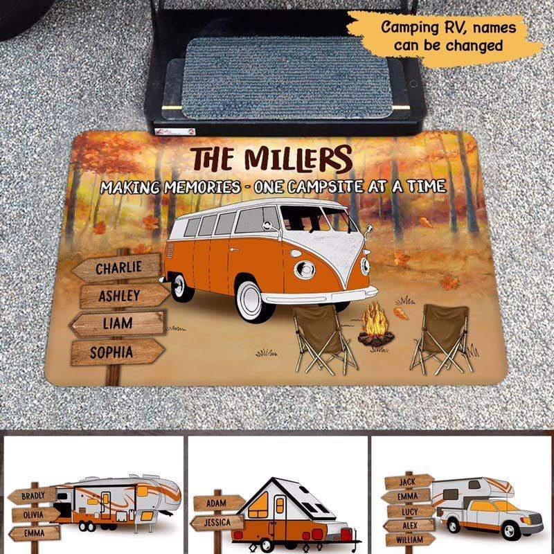 Most Wonderful Time Camping Fall Season Personalized Doormat