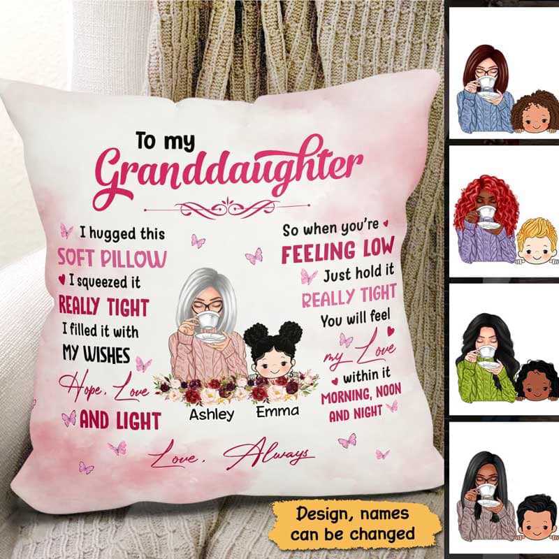 To My Granddaughter Grandson Personalized Pillow