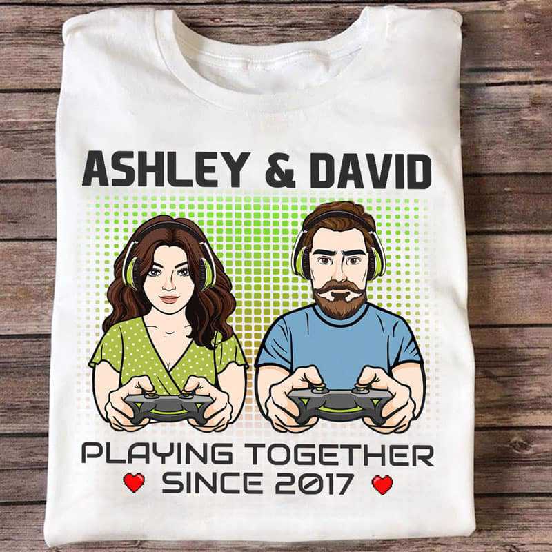 Gaming Couple Together Since Personalized Shirt
