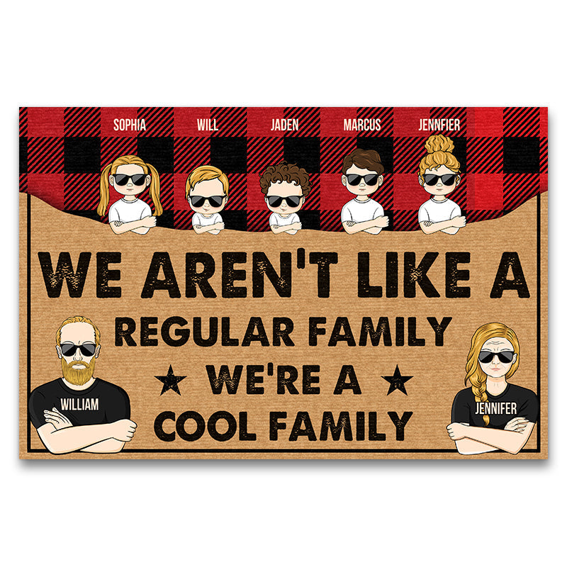 We're A Cool Family - 家族へのギフト - パーソナライズされたカスタムドアマット