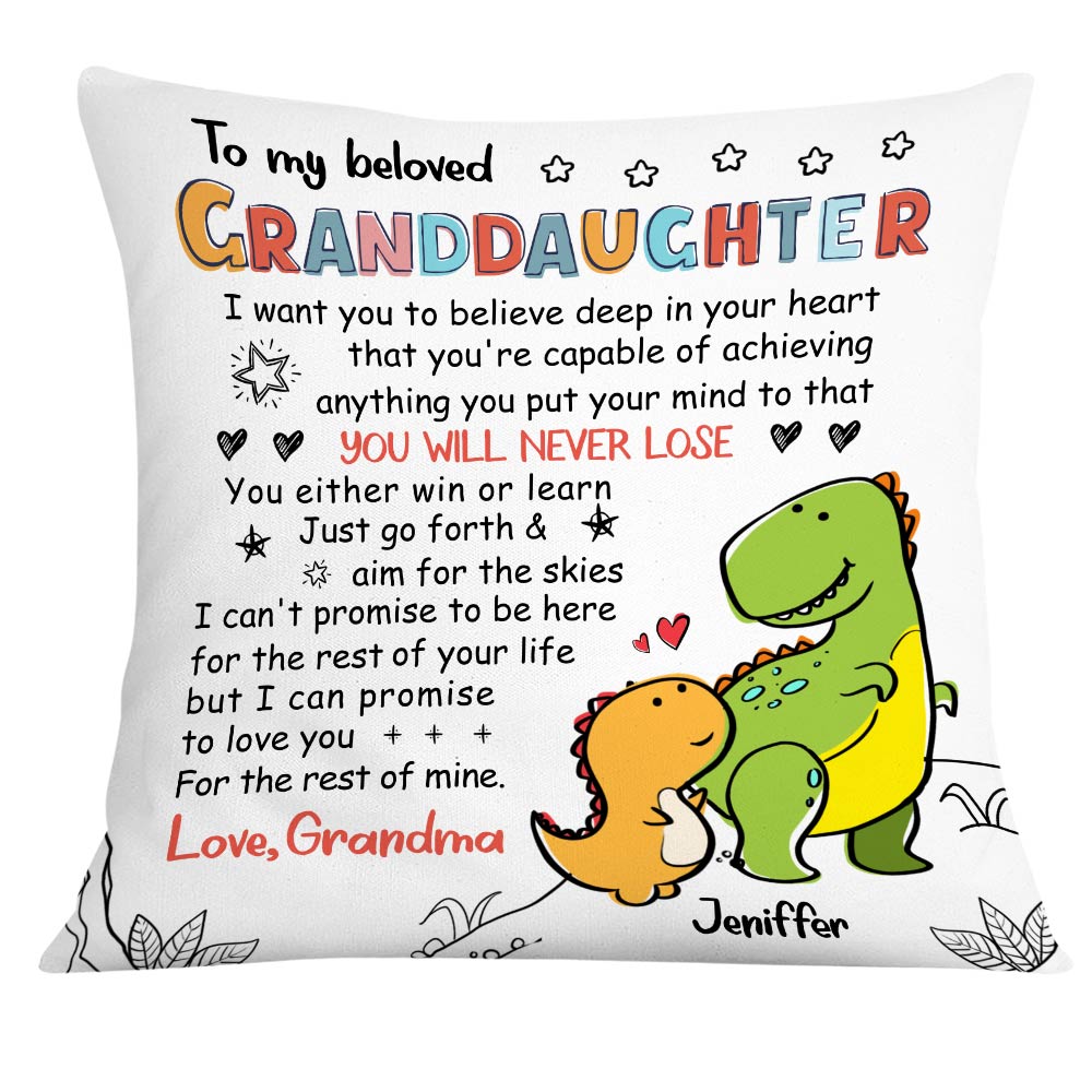 Personalized Granddaughter Love Drawing Pillow