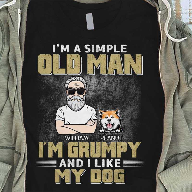 Simple Old Man Like Dogs Personalized Shirt