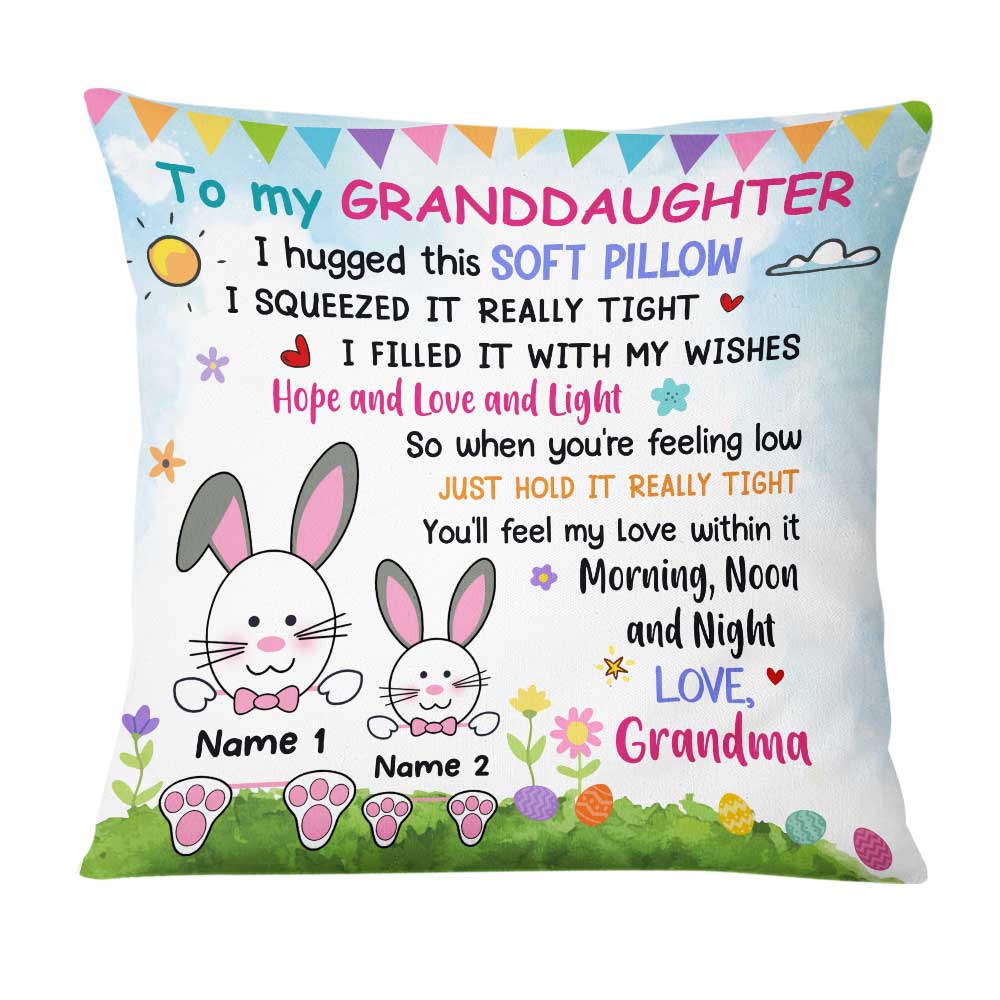 Personalized Easter Mom Grandma Daughter Granddaughter Son Grandson Hug This Pillow