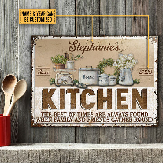 Personalized Farm Kitchen Gather Round Customized Classic Metal Signs