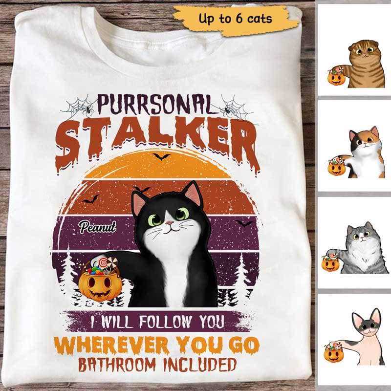 Halloween Fluffy Cats Stalkers Personalized Shirt