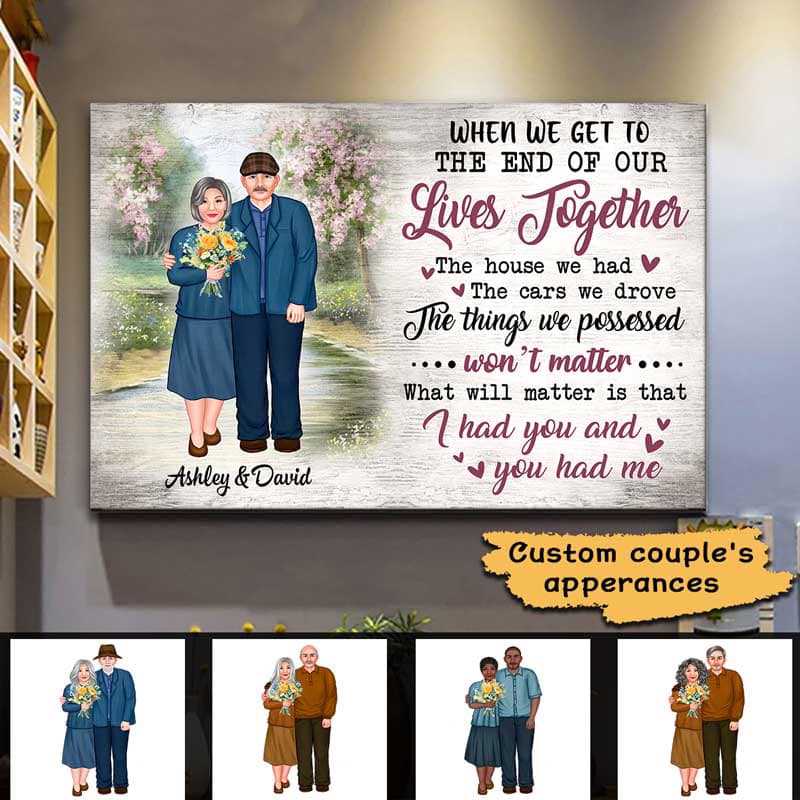 To The End Of Our Lives Old Couple Valentine Gift Personalized Classic Metal Signs