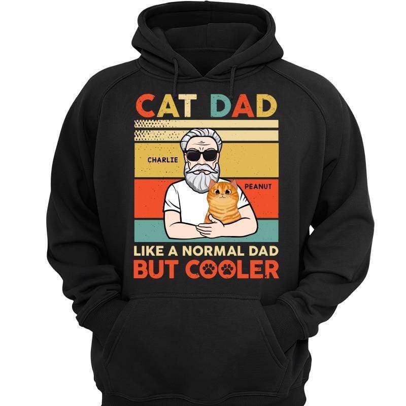 Cat Dad Grandpaw Cooler Retro Personalized Hoodie Sweatshirt