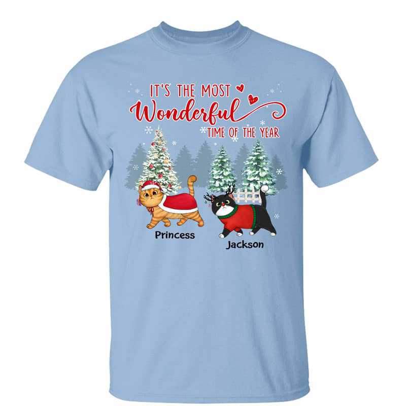 Most Wonderful Time Of The Year Walking Cats Personalized Shirt