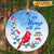 Cardinal On Twig Memorial Christmas Personalized Circle Ornament