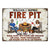 Fire Pit Where Music Gets Played Husband Wife Camping Couple Dog Lovers - Backyard Sign - Personalized Custom Classic Metal Signs