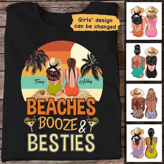 Beaches Booze And Besties Personalized Shirt