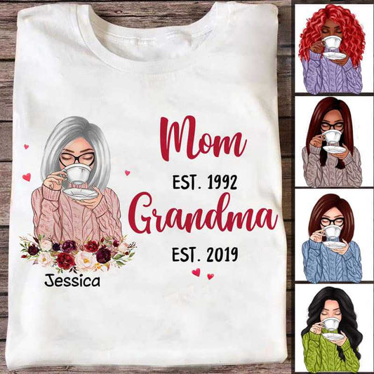 Mom Grandma Est Beautiful Woman Personalized Shirt