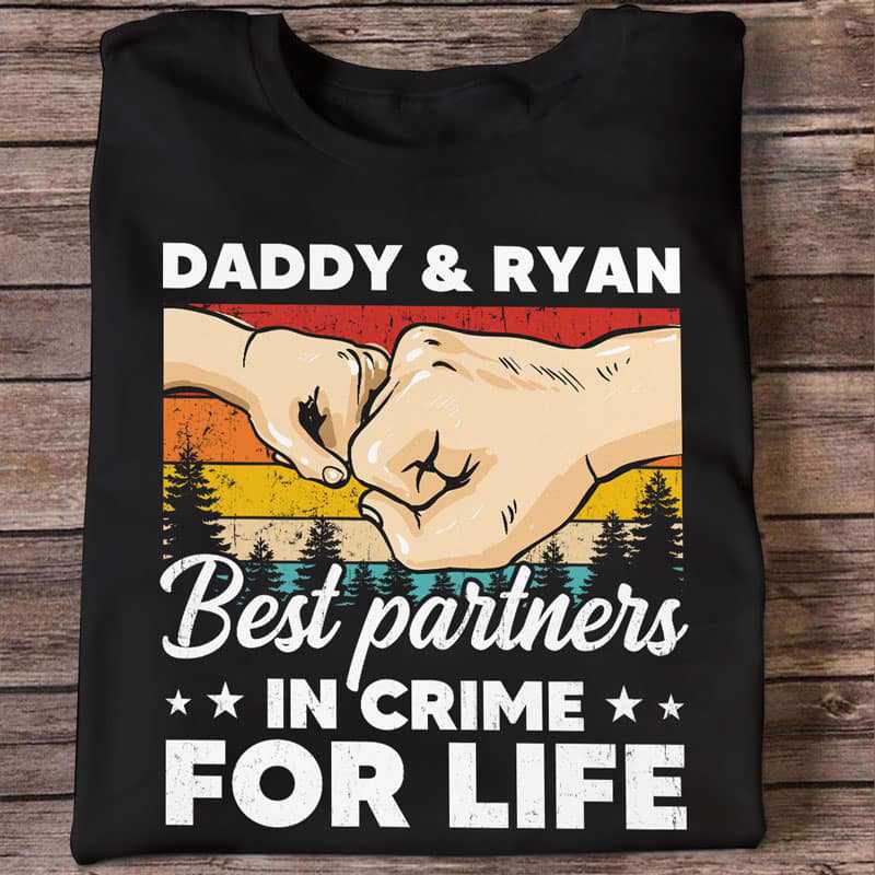Daddy Grandpa And Kid Best Partners In Crime パーソナライズされたシャツ 親愛なるお父さんへ