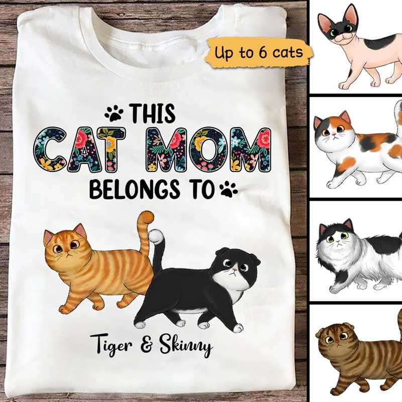 この猫のお母さんは、歩くふわふわ猫のパーソナライズされたシャツに属しています