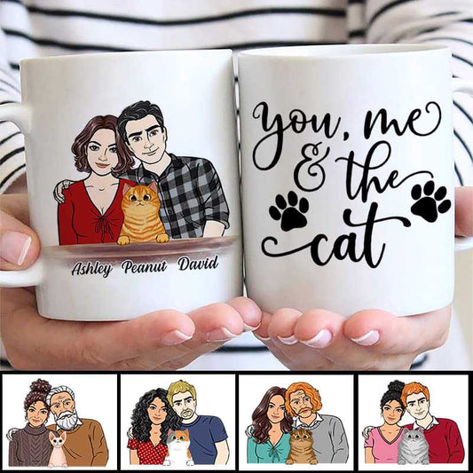 Couple Embrace And Fluffy Cats You Me The Cats Valentine's Day Gift For Him For Her Personalized Mug