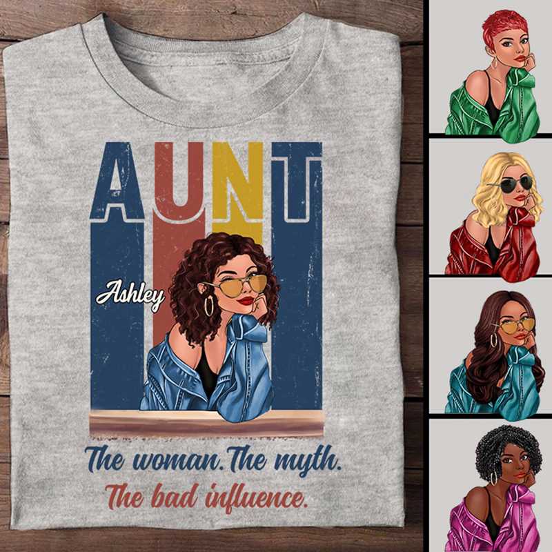 Aunt The Woman The Myth Retro Fashion Girl Personalized Shirt