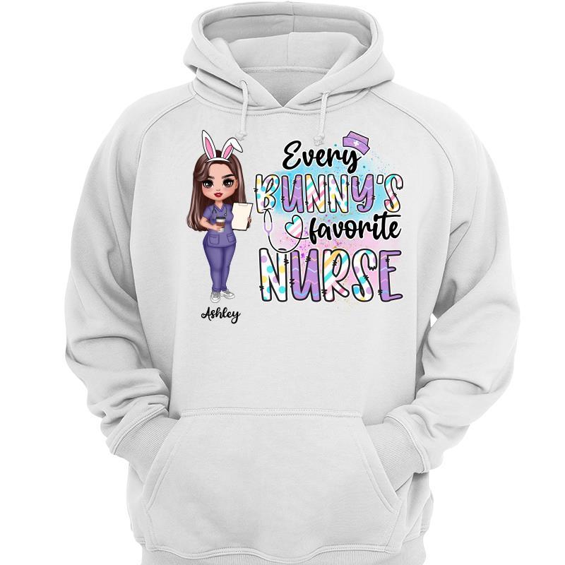 Every Bunny‘s Favorite Nurse Easter Gift For Nurses Personalized Hoodie Sweatshirt