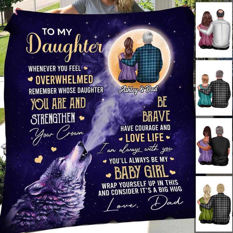 To My Daughter From Dad Family Personalized Fleece Blanket
