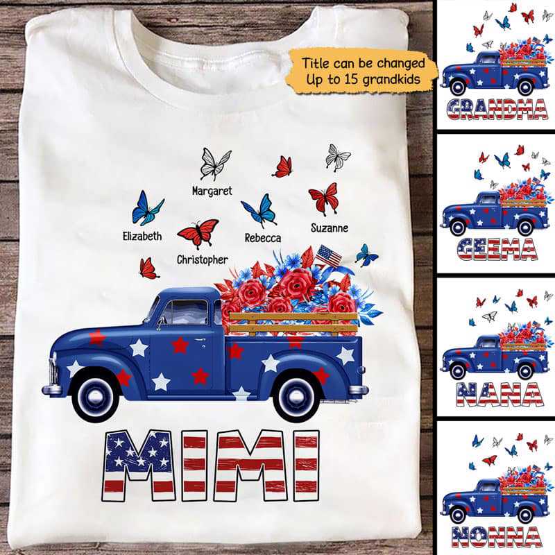 Grandma Truck 4th Of July Independence Day Personalized Shirt