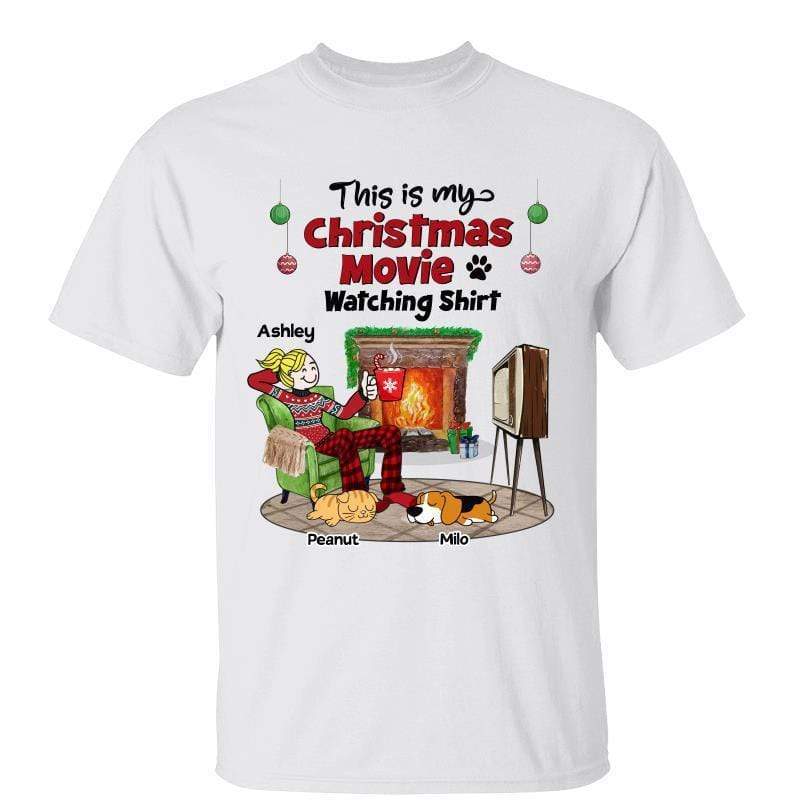 私のクリスマス 映画鑑賞 犬 猫 パーソナライズされたシャツ