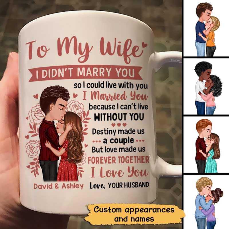 To My Wife Doll Couple Kissing Valentine‘s Day Gift For Her Personalized Mug (Double-sided Printing)