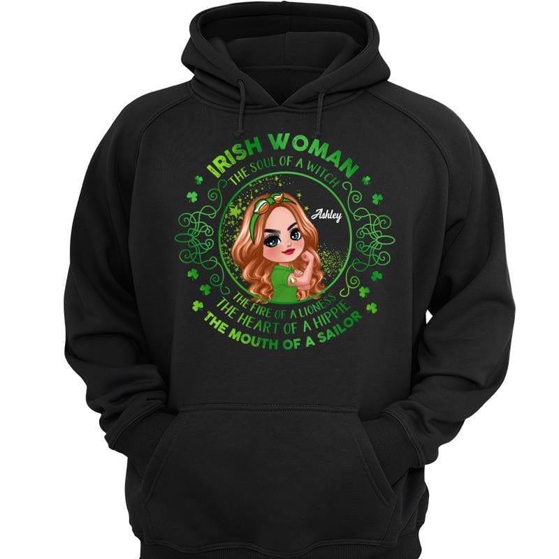 Irish Doll Woman Circle Personalized Hoodie Sweatshirt