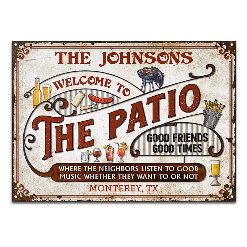 Personalized Patio Grilling Red Listen To The Good Music Customized Classic Metal Signs