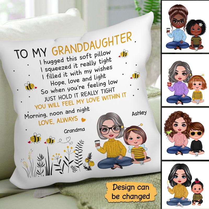 Doll Bee To Granddaughter Grandson Personalized Pillow