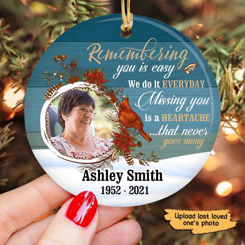 Missing You Heartache Memorial Personalized Circle Ornament