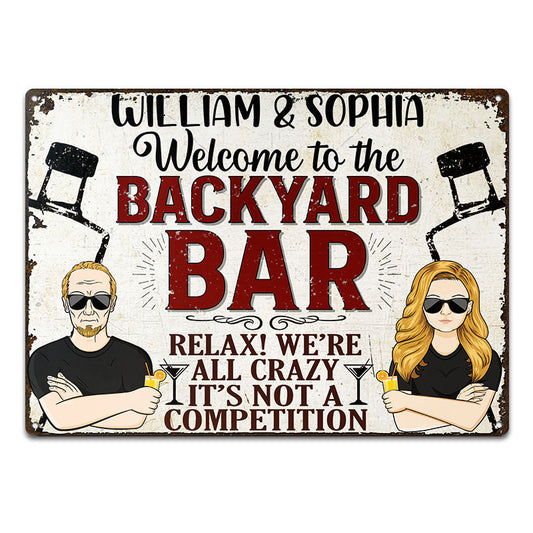 Relax We're All Crazy Family Gift - Personalized Custom Classic Metal Signs