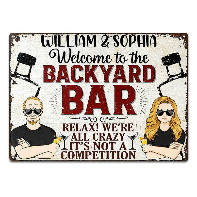Relax We're All Crazy Family Gift - Personalized Custom Classic Metal Signs