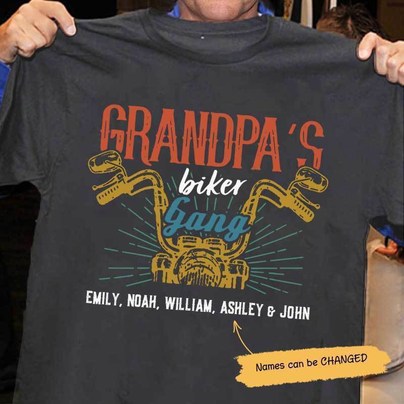 Grandpa Biker Gang Personalized Shirt