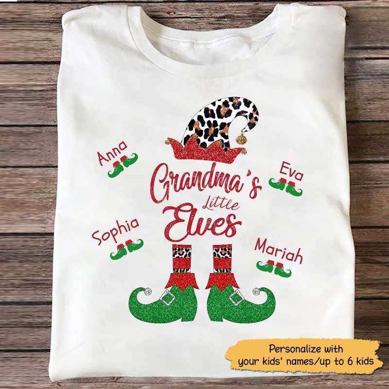 Grandma Little ELF Christmas Personalized Shirt