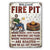 Fire Pit Where Music Gets Played Camping Dog Lovers Vertical - Backyard Sign - Personalized Custom Classic Metal Signs