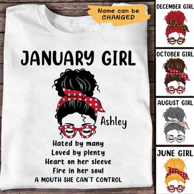 Messy Bun Girl Birthday Gift For Birthday Month Personalized Shirt