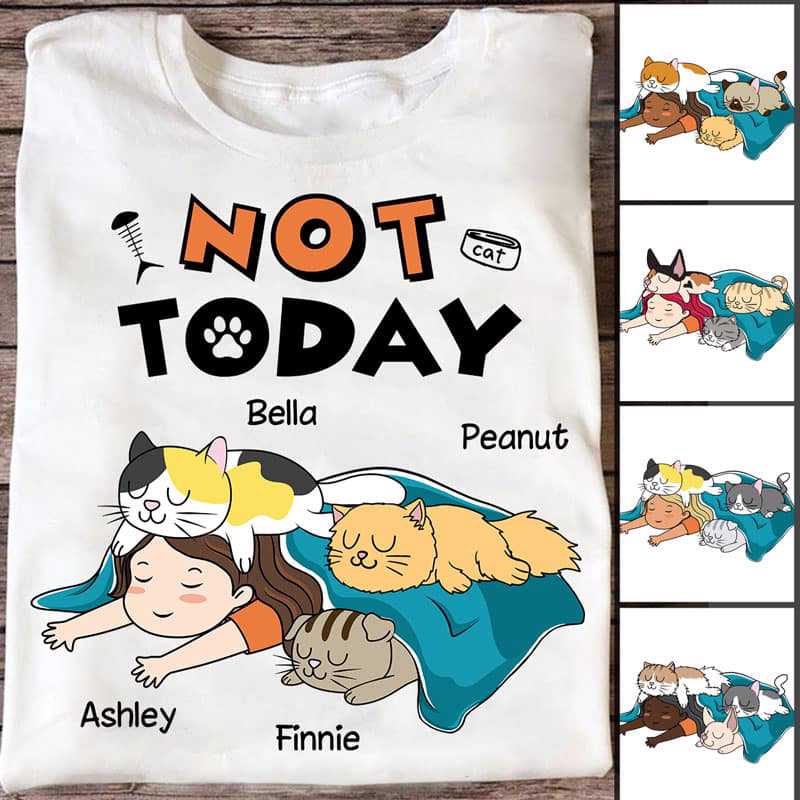 Chibi Girls And Cats Lying Personalized Shirt