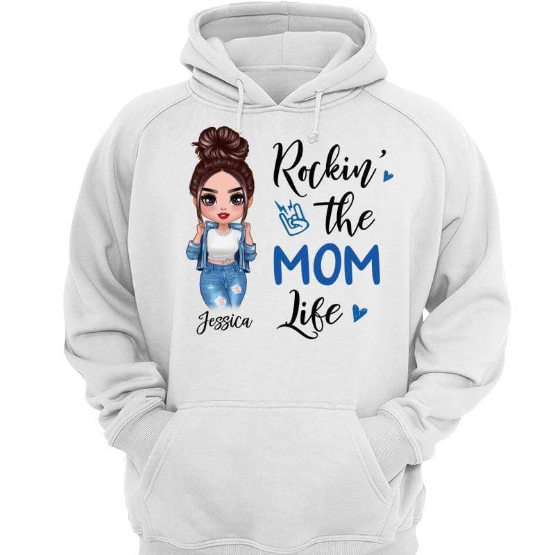 Rockin‘ The Mom Grandma Life Doll Personalized Hoodie Sweatshirt