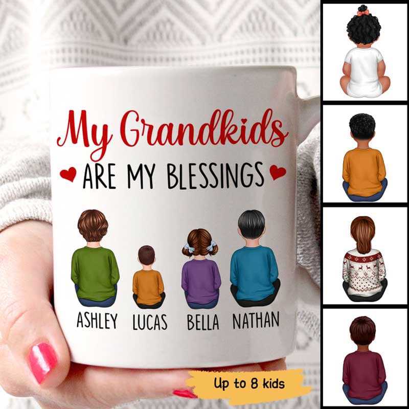 Grandkids Are My Blessings Personalized Mug