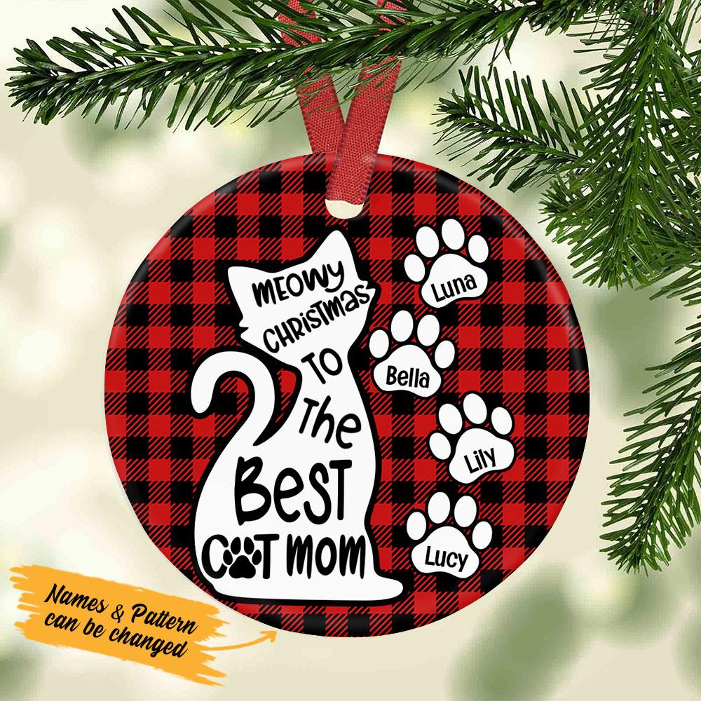 Personalized Best Cat Mom Christmas Ornament OB193 85O53