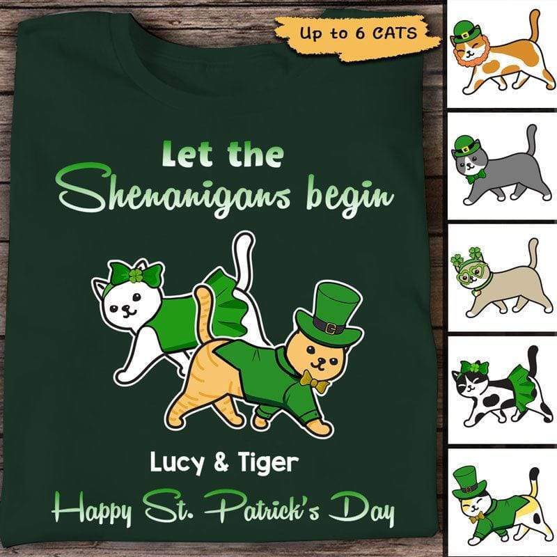 Let The Shenanigans Begin Walking Cat Personalized Shirt
