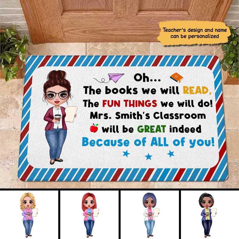Doll Teacher Classroom Great Personalized Doormat
