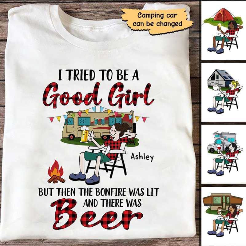 Good Girl Beer Camping Personalized Shirt