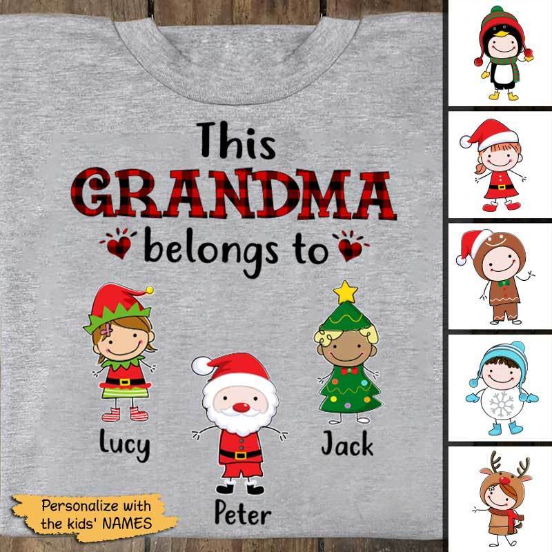 This Grandma Belongs To Christmas Kids Personalized Shirt