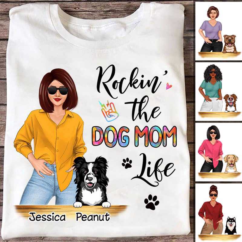 Dog Mom Life Watercolor Personalized Shirt