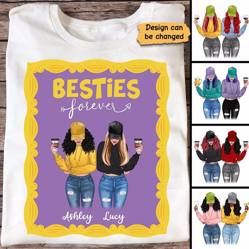 Besties Best Friends Forever Front View Personalized Shirt